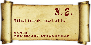 Mihalicsek Esztella névjegykártya